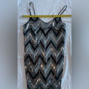 Free Press Sexy Chevron sequin short dress